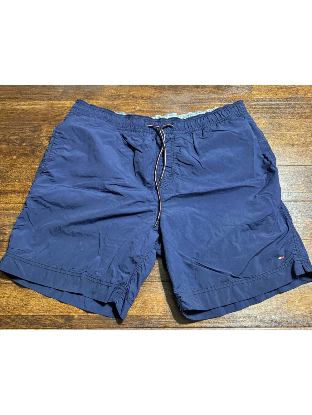 Tommy Hilfiger Mens Swim Shorts Trunks XL Navy Blue Lined 7”Inseam Pockets Nylon
